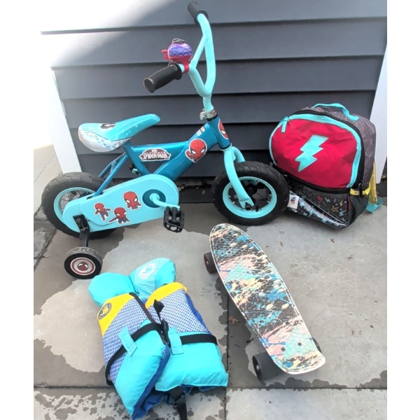 Baby Boy Entertainment Pack - Bicycle w/ Training Wheels Life Preserver Banana Board & More