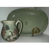 Image 6 : Vintage Thai Celadon Pottery Collection - Plates & Bowls w/ Creamer Canister 