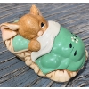 Image 4 : Pendelfin Turquoise Sleeping Rabbits: 'Snuggles Awake', 'Peeps', 'Sunny', 'Dodger', 'Twins'