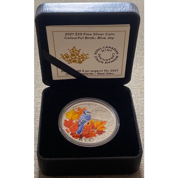2021 $20 Blue Jay Fine Silver Coin 31.39 Grams
