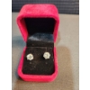 Image 1 : Sterling Silver Screw Back Earrings with 4.00 Ct Moissanite Stones