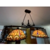 Image 6 : Tiffany Style hanging light with 2 shade nice dining room light .