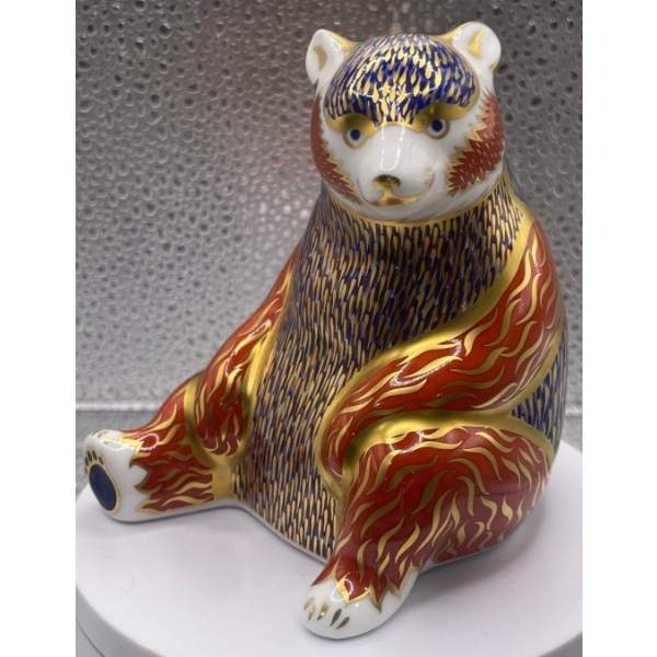 Gorgeous English Royal Crown Derby Bone China Panda Figurine - 4In Long