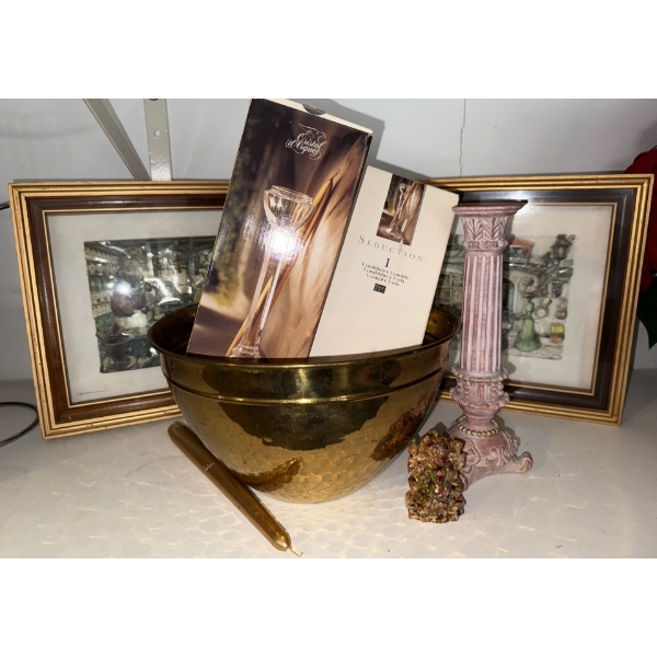 Brass Singing Bowl New Seduction Candle Holders 3D Shadow Box Art 10L & More