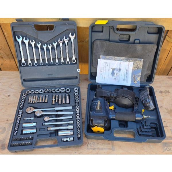Canadian Tire Socket Set and Mastercraft Nailer in Portable Cases