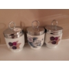 Image 2 : Vintage Decorative Kitchen Items & More - 3 Shelf Wood Organizer Blown Glass Vase 