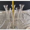 Image 2 : Glass Optic Swirl Champagne Flutes and Glass Candlestick/ Bud Holder