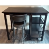 Image 2 : Counter Height Bar Table w/ Stool/Chair (Three Shelves) 44x23x44"tall