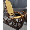 Image 3 : Wooden Rocking Chair w/ Rattan Seat and Back 22 W, Seat 20 D, Rocker 38.5 D, 44 T