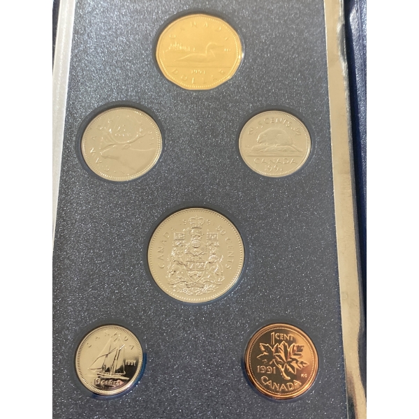 1991 Canadian Proof-Like Coin Set by Royal Canadian Mint