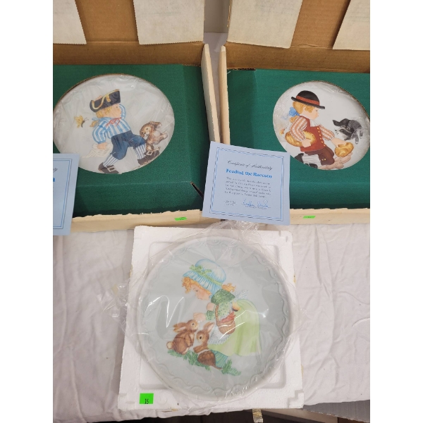 3 Limited Edition Debbie Bell Jarratt Porcelain Collector Plates with Certificates