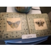 Image 2 : Three Drawer Plastic  Caddy, Ceramic Lamp w Painted Design, 2Terracotta Butterfly Wall Plaques