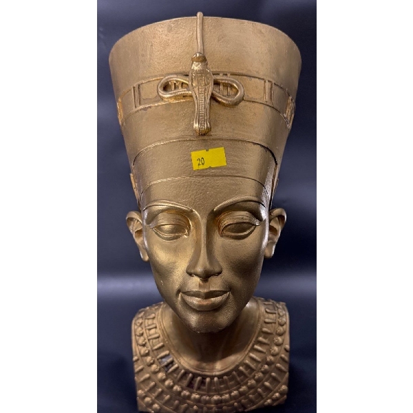 Egyptian King Head Sculpture - Broken on top but plastered in 