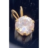 Image 1 : Lovely Gold Pendant w/ Colorless Stone, Weighs 0.6g; Illegible Stamp, Tests like 14k 