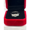 Image 2 : 2ct Round Moissanite with 1ct Set in Center, 0.5ct on Either Side in 925 Silver Ring - Size 7