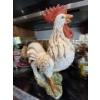 Image 1 : large white ceramic rooster With 4 collectors plates including rack and hand painted Roster Saw