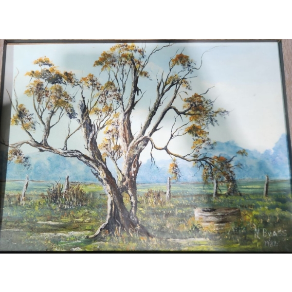 Original Painting on Board - N Byass 1982 - 15.5 x 11.5 Before Frame