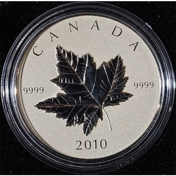 2010 $5 Piedfort Maple Leaf - 1 oz. 99.9% Fine Silver Coin