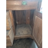 Image 7 : Oak Sideboard with Green Glass Drawer Pulls and Scalloped Backsplash