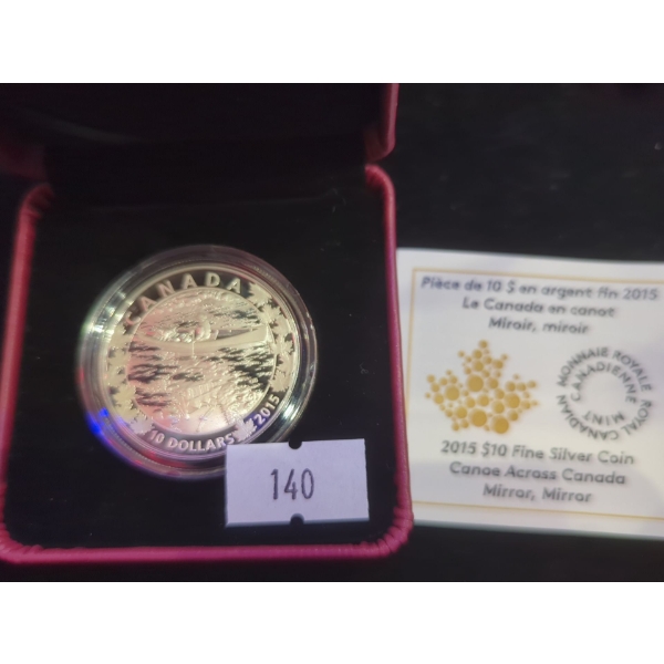 RCM 2015 Canoe Across Canada: Mirror, Mirror Fine Silver 99.99 Coin 15.87g