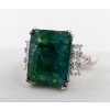 Image 1 :  Silver Emerald gemstone Ring 5.9 ct Certified ($19,588 Appraisal)