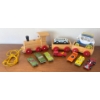 Image 1 : Vintage BRIO Wooden Pull Train Set - Made In Sweden w/ Greyhound Bus & Assorted Diecast Minis