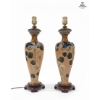 Image 2 : Pair of Royal Doulton Slater 13''Tall Vase 6766 Mold BB2 1902-1914 Stone Ware Snake Skin Art Nouveau