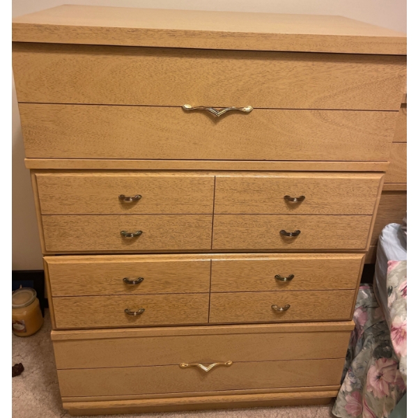 Vintage Tall Boy 8 Drawer Dresser 30x21x51