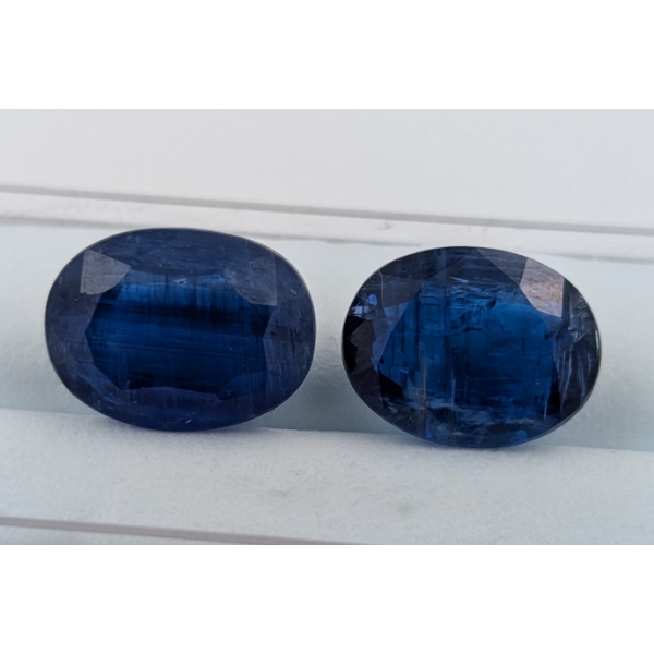   ($10,224 Appraisal) - 12.78 ct Certified Blue Kyanite gemstone Pair