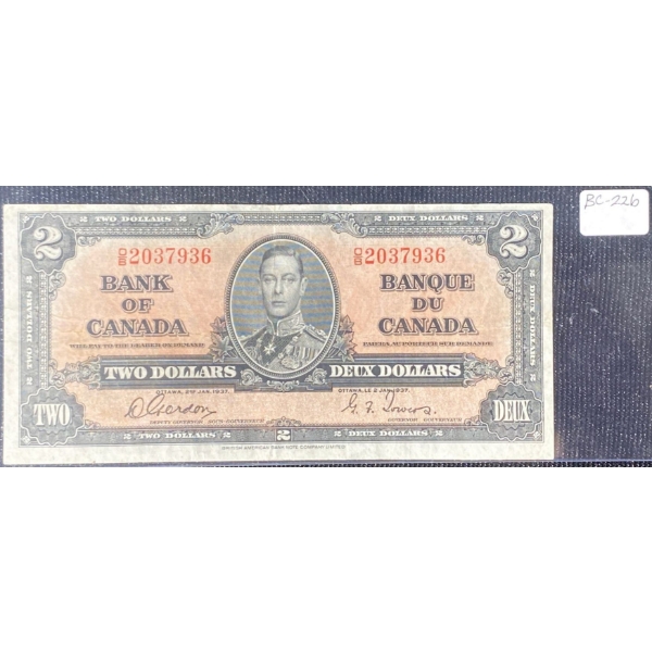 1937 Canadian Two Dollar Bill