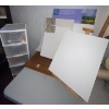 Image 5 : Crafter's Corner-- Large Wooden Easel, Desk Lamp, String, Ornaments, Wrapping Paper Cards & More!