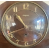 Image 2 : Vintage Antique Art Deco Wooden Mantle Chime Clock   19x9"tall