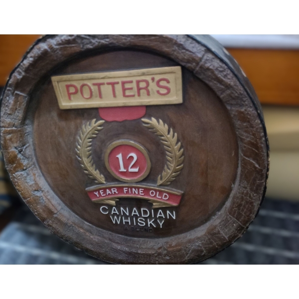 Potters 12 Year Fine Old  Canadian Whiskey Wall Art 17 1/3 diam