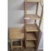 Wooden Bathroom Shelving Unit 14 w, 14, d, 55 h & Wood TV Tray