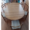 Image 1 : Gorgeous Large Teak Dining Table, in Good Condition, With Leaf & 6 Chairs - 81L, 46W, 29T