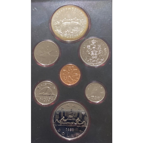 1980 Canadian Proof Set With 50% Silver Dollar  0.375 Troy Ounces