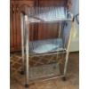 Image 8 : Vintage Chrome Record Racking With Wheels Featuring Multi-Tier Design