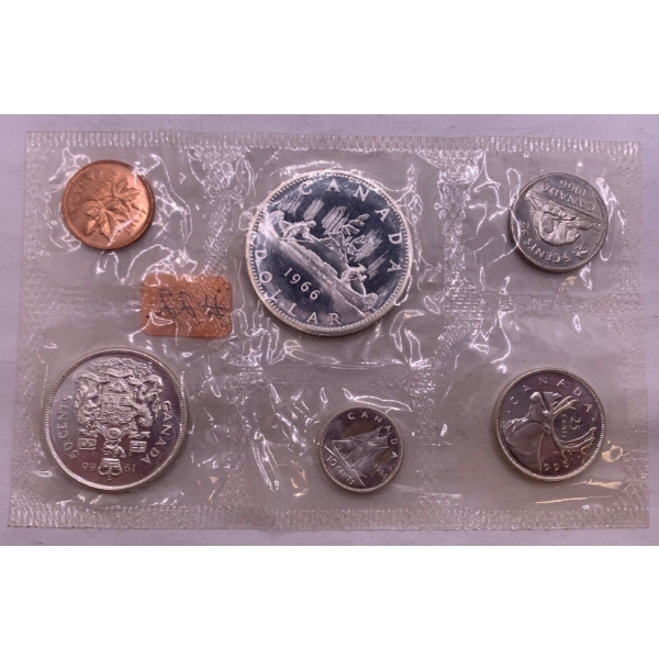 1966 Canada 80% Silver Proof Like Coin Set, 43.1 Grams
