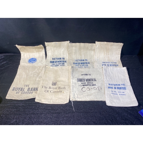 Vintage Canadian Canvas Money Deposit Bags