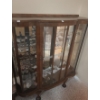 Image 1 : Antique Display Cabinet w/ Glass Shelves, Mirror Back 39 W, 13 D, 44 T, Key/ Contents NOT Included