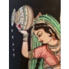 Image 4 : Beautiful Goddess Art - A Divine Union Radha & Krishna - Hindu Wall Art 33x45