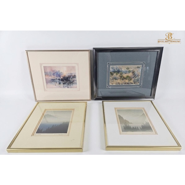 Set Of Four Framed Watercolor Landscape Prints 11*12 , 14*11 , 13*11