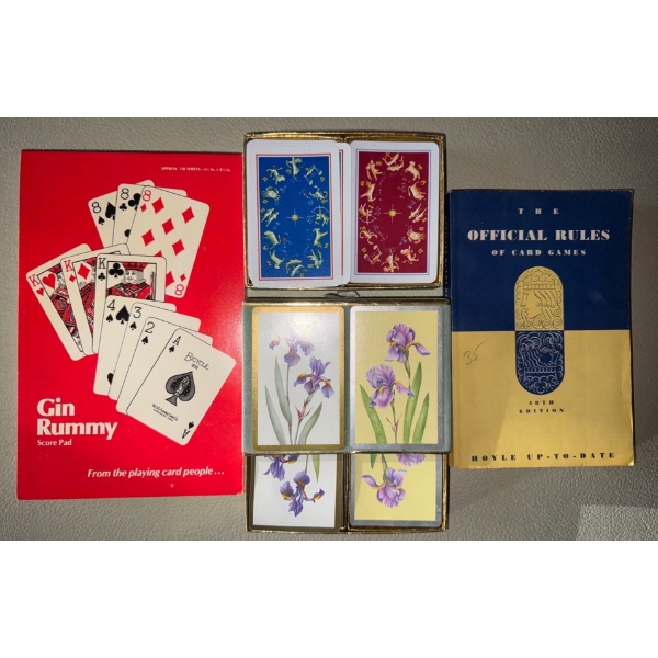 Gin Rummy Score Pads & Decks of Collectible Vintage Playing Cards