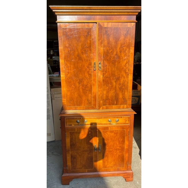 China Cabinet with a Mirror Back, Lockable Cabinets 30Wx16Dx67.5H