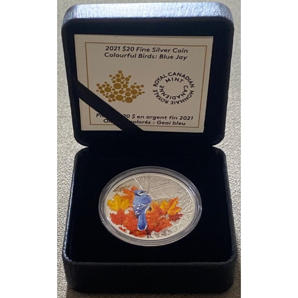 2021 $20 Blue Jay Fine Silver Coin 31.39 Grams