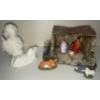 Image 1 : Antique Christmas Nativity Scene - Including The Holy Family & Animals 