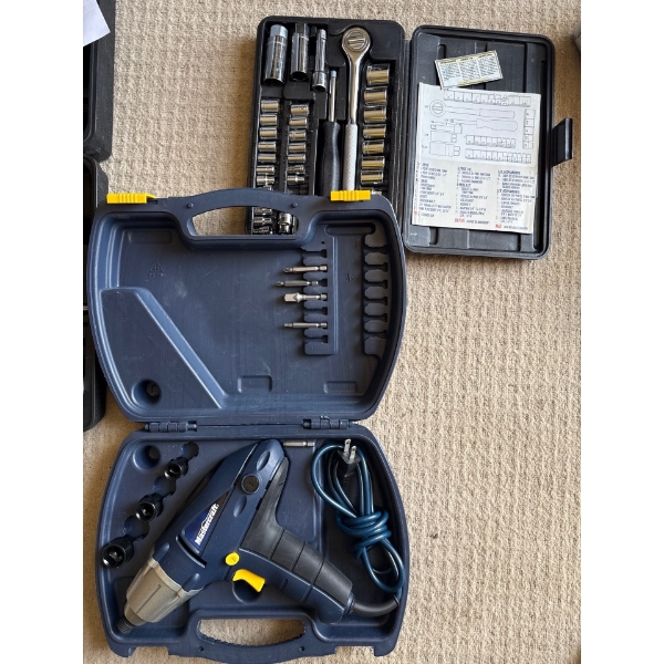 Mastercraft Electric Driver w/ Socket Set - Both In Hard Shell Case 