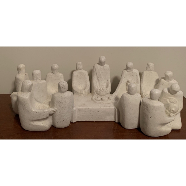'The Last Supper' Religious Centerpiece 18L Stoneware Heavy 