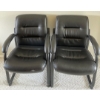 Image 1 : Pair Of PU Leather Arm Chairs - Slight Damage See Photo