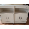 Image 3 : Assorted White MDF Furniture incl Pair of Cabinets 23 w, 33 h, 15 d, Cupboard 48 w, 35 h, 20 d